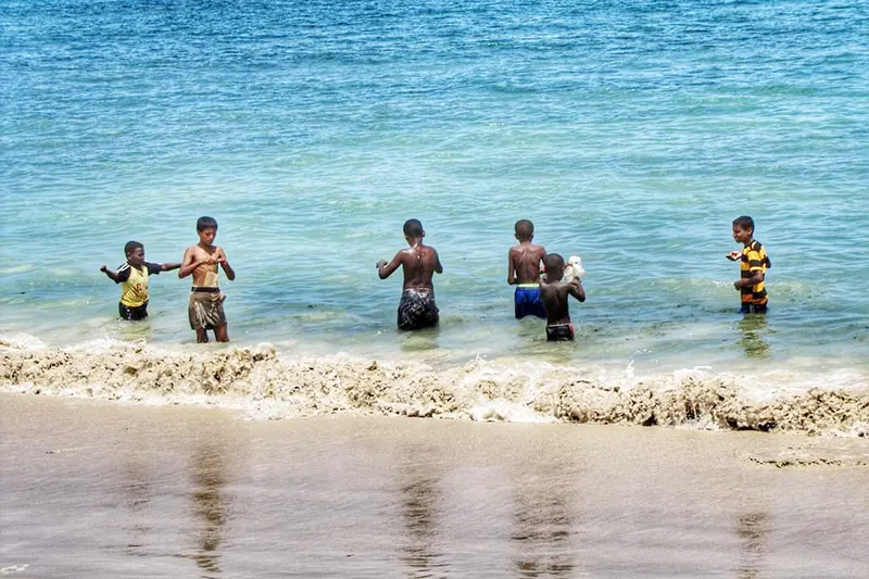 Children playing in the beach Socotra