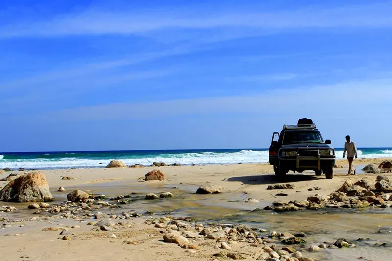 Truck resting on the socotra beach